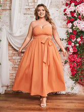 Double Crazy Plus Size Women's Solid Color Strapless Evening Party Dress